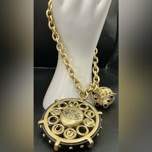 VINTAGE JUICY COUTURE BAG CHARM WITH LARGE MEDALLION AND BUTTERFLY CHARM